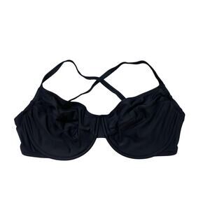 J Crew 1993 Heritage Underwire Bikini Swim Top Womens 42DD Plus Black BC142 NEW